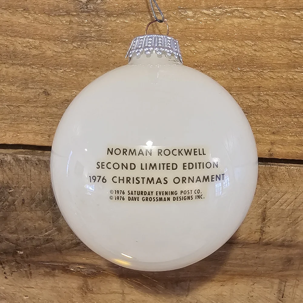 Vintage 1976 Norman Rockwell 2nd limited edition Christmas ornament Bicentennial